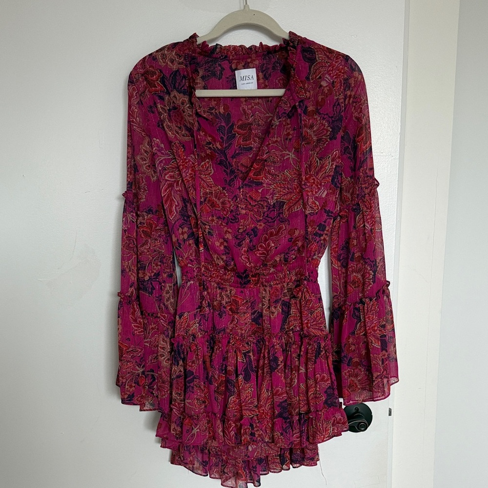 Magenta Misa long sleeve dress XS